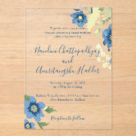 ミニマエレガントリスト結婚式招待状テンプレート アクリル招待状