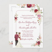 ミニマエレガントリスト結婚式招待状テンプレート シーズンポストカード (正面/裏面)