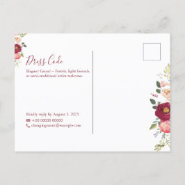 ミニマエレガントリスト結婚式招待状テンプレート シーズンポストカード