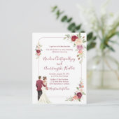 ミニマエレガントリスト結婚式招待状テンプレート ポストカード (スタンド正面)