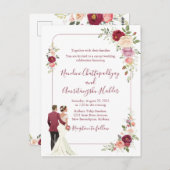 ミニマエレガントリスト結婚式招待状テンプレート ポストカード (正面/裏面)