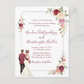 ミニマエレガントリスト結婚式招待状テンプレート ポストカード (正面)