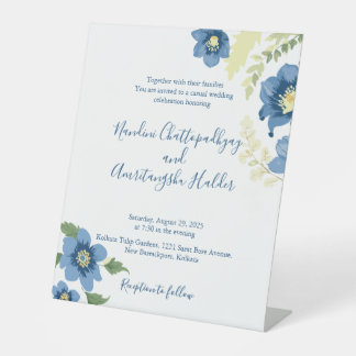 ミニマエレガントリスト結婚式招待状テンプレート 台座サイン