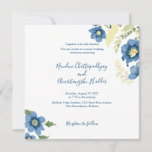 ミニマエレガントリスト結婚式招待状テンプレート | E