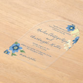 ミニマエレガントリスト結婚式招待状テンプレート | E アクリル招待状 (レイダウン)