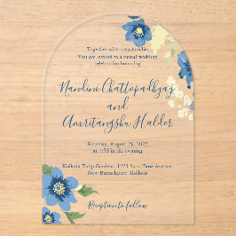 ミニマエレガントリスト結婚式招待状テンプレート | E アクリル招待状