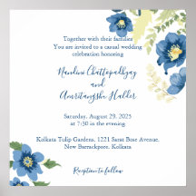 ミニマエレガントリスト結婚式招待状テンプレート | E