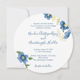 ミニマエレガントリスト結婚式招待状テンプレート | E 招待状