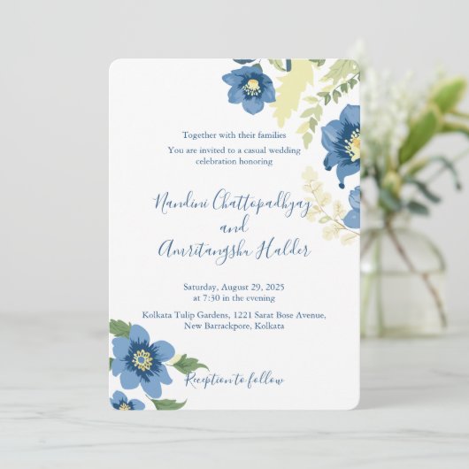 ミニマエレガントリスト結婚式招待状テンプレート | E 招待状 (スタンド正面)