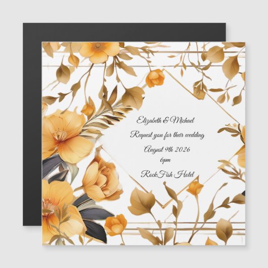 ミニマエレガントリスト結婚式招待状 (正面/裏面)