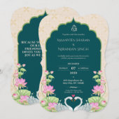 ミニマエレガントリスト結婚式招待状 (正面/裏面)
