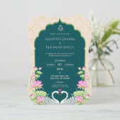 ミニマエレガントリスト結婚式招待状 (スタンド正面)
