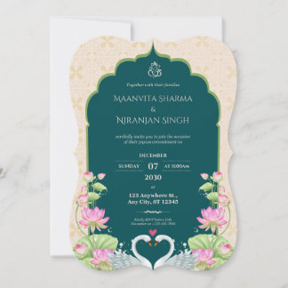 ミニマエレガントリスト結婚式招待状