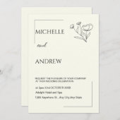 ミニマエレガントリスト結婚式招待状 招待状 (正面/裏面)