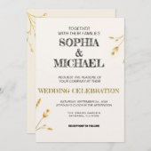 ミニマエレガントリスト結婚式招待状 招待状 (正面/裏面)