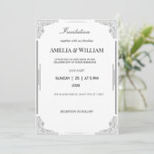 ミニマエレガントリスト結婚式招待状 招待状 (スタンド正面)