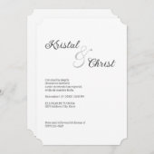 ミニマエレガントリスト結婚式招待状 招待状 (正面/裏面)