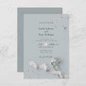 ミニマエレガントリスト結婚式招待状 招待状 (正面/裏面)