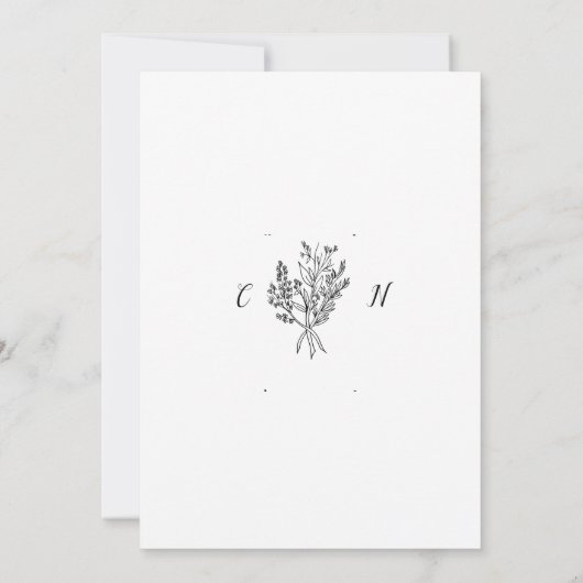 ミニマエレガントリスト結婚式招待状 招待状 (裏面)