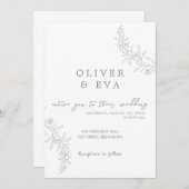 ミニマエレガントリスト結婚式招待状 招待状 (正面/裏面)