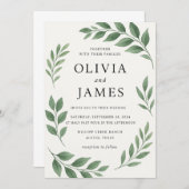 ミニマエレガントリスト結婚式招待状withボタニック 招待状 (正面/裏面)