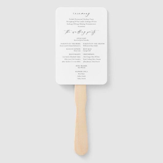 ミニマエレガントリスト結婚式 プログラムハンドファン ハンドファン (裏面)