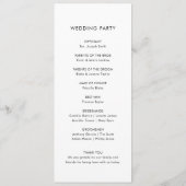 ミニマエレガントリスト結婚式 プログラム (裏面)