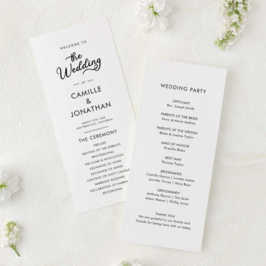 ミニマエレガントリスト結婚式 プログラム