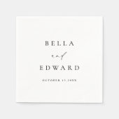 ミニマエレガントリスト結婚白黒モダンズ スタンダードカクテルナプキン (正面)