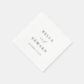 ミニマエレガントリスト結婚白黒モダンズ スタンダードカクテルナプキン (角)