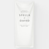 ミニマエレガントリスト結婚・ウェルカムのタペストリー旗 横断幕 (縦)