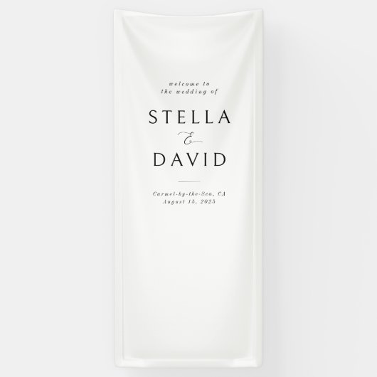 ミニマエレガントリスト結婚・ウェルカムのタペストリー旗 横断幕 (縦)