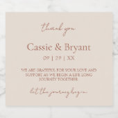 ミニマエレガントリスト結婚・テラコッタ スパークリングワインラベル (シングルラベル)