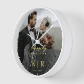 ミニマエレガントリスト結婚・モノグラムの写真 壁時計 (傾斜)