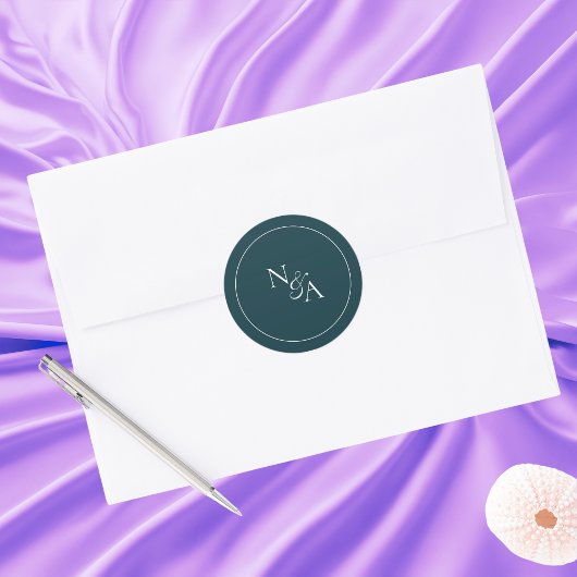 ミニマエレガントリスト綿イニシャルグリーン ラウンドシール