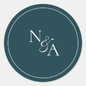 ミニマエレガントリスト綿イニシャルグリーン ラウンドシール (正面)