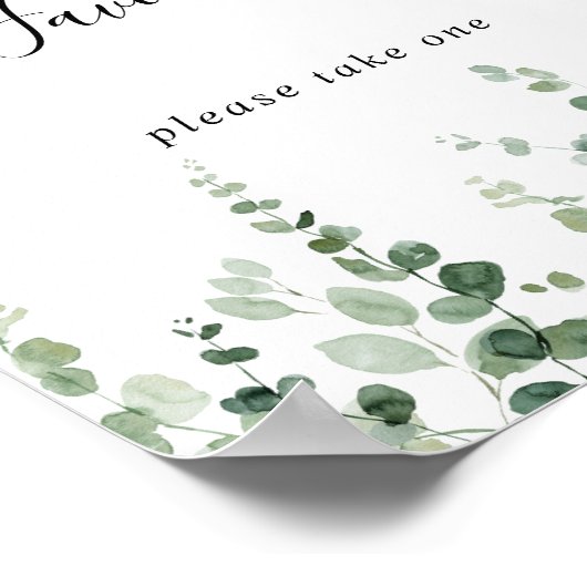 ミニマエレガントリスト緑のユーカリが看板を引き立てる ポスター (角)