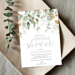 ミニマエレガントリスト緑化金ゴールドブライダルシャワー 招待状