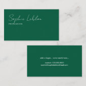 ミニマエレガントリスト署名ハンターグリーン 名刺 (正面/裏面)