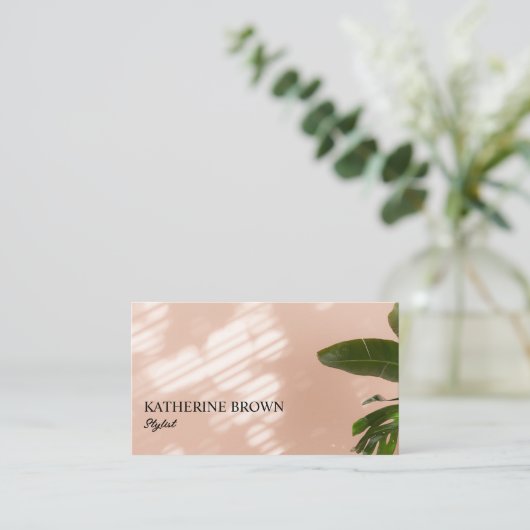 ミニマエレガントリスト美しいサロンスタイリストQRコード 名刺 (スタンド正面)