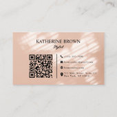 ミニマエレガントリスト美しいサロンスタイリストQRコード 名刺 (裏面)