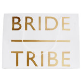 ミニマエレガントリスト花嫁フェイク部族金ゴールド文字 ラージペーパーバッグ (正面)