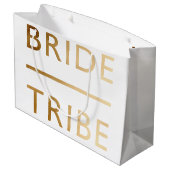 ミニマエレガントリスト花嫁フェイク部族金ゴールド文字 ラージペーパーバッグ (裏面アングル)