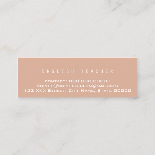 ミニマエレガントリスト英語先生ダスティバラ スキニー名刺 (裏面)