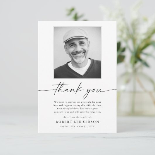 ミニマエレガントリスト葬儀悔やみや弔慰記念写真 サンキューカード (スタンド正面)