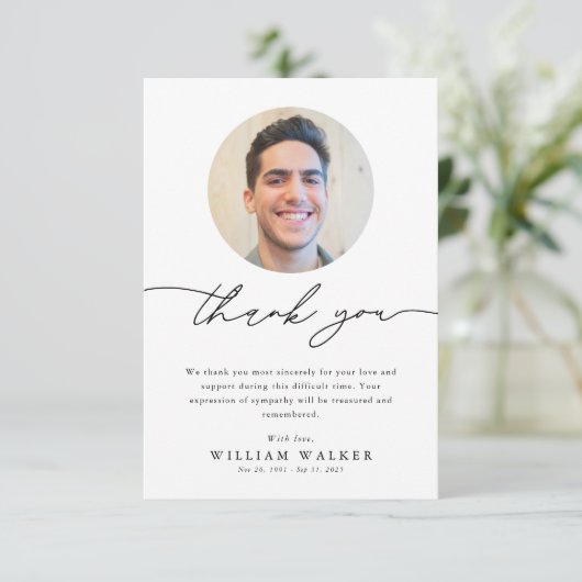 ミニマエレガントリスト葬儀悔やみや弔慰記念写真 サンキューカード (スタンド正面)