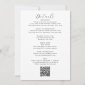 ミニマエレガントリスト詳細RSVP QRコー結婚ド 招待状 (裏面)