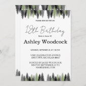 ミニマエレガントリスト誕生日招待状 招待状 (正面/裏面)