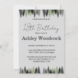 ミニマエレガントリスト誕生日招待状 招待状