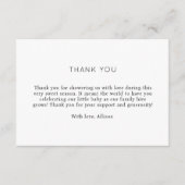 ミニマエレガントリスト赤ちゃんシャワーサンキューカード エンクロージャーカード (正面)